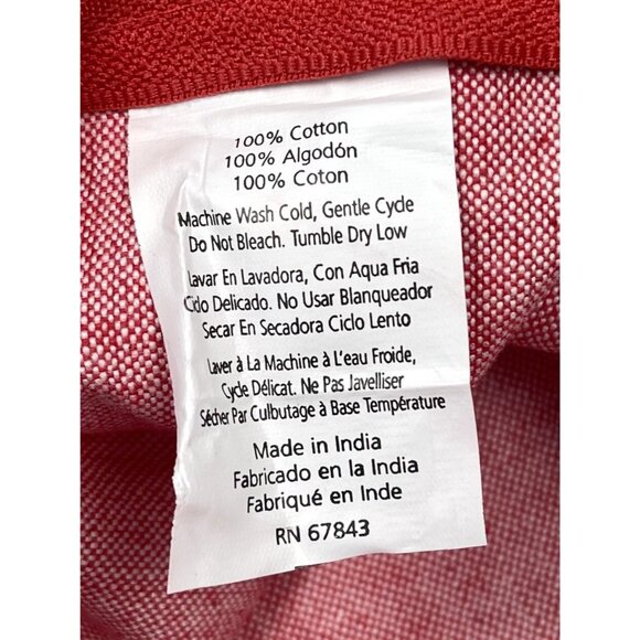 ELISABETH YORK 20"x20" Red Linen Hemstitch Throw PILLOW SHAM Case NWT NEW - Picture 4 of 6